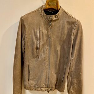 Leather Moto Jacket Size L